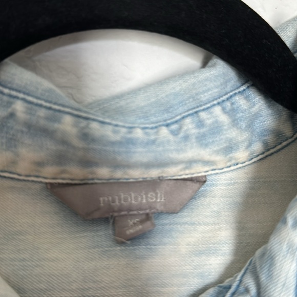 Rubbish Denim button down top - Picture 3 of 4